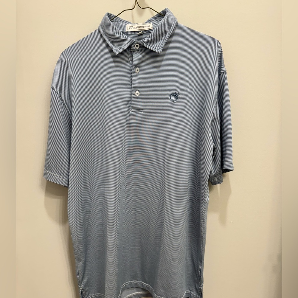 Peach State Pride Striped Polo - Blue